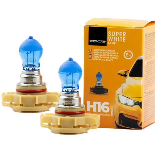Par Lâmpada Super Branca Farol H16 8500K Code 24W 12V