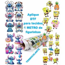 DTF Têxtil Infantil Termocolante Por Metro Figurinhas Desenho Animado Para Roupas