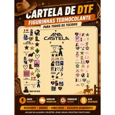 Cartela DTF Termocolante Ana Castela | Figurinhas para Camisetas | Pronta Entrega