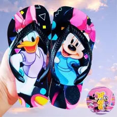 Chinelo Infantil Sticth Menina Criança Margarida Disney Blogueirinha estampado personagem sandalia de dedo Magali Minie.