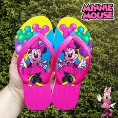 Chinelo Menina Sandalia de dedo Feminina Margarida Disney Minnie  Stitch Lilo Personagens hav  PROMOÇÃO - ENTREGA RAPIDA