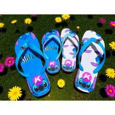 KIT Chinelo Mãe e Filha  - Idênticas Chinela Sandalia de Dedo Feminina iguais Estampada Stitch Lillo