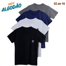 Camiseta 100% ALGODÃO Infantil Menino Básica Lisa Tamanho 2 ao 16 Manga Curta Camisa Blusa Escolar Antialérgica ⭐⭐⭐⭐⭐