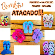 Kit Atacado 12 Pares Chinelo Sandalia de Dedo pra Revenda - Feminino Masculino Adulto Infantil Juvenil MELHOR PREÇO