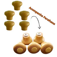 Pomel Kit/Puxador/Pegador de madeira, ou/e Plástico Baquelite Preto para tampas de panelas, frigideiras e etc.