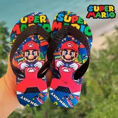 Chinelo Sandalia de Dedo Menino Masculino Sonic Super Mario Marvel Mickey Patolino Pernalonga Bob Esponja LANÇAMENTO2025