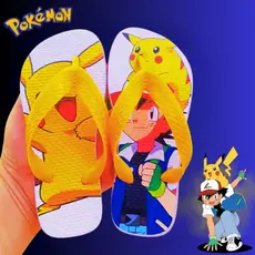 Chinelo Infantil Menino Pokemon Personagem  Garfield Toy Store Sonic Naruto Herois Sandália de dedo SLIM - LANÇAMENTO