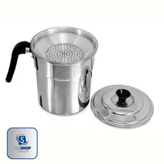 Filtro Para Óleo De Cozinha 1 Litros - Porta/Guarda Óleo porta óleo usado Preto ou Polido PROMOÇÃO