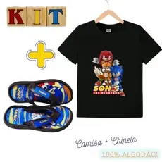 Sandália Infantil Menino Chinelo Sonic Macio Confortável Sola Tratorada Antiderrapante LANÇAMENTO
