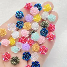 50 Peças 10mm Resina Fofa mini Flores Coloridas Brilhantes Diamantes Gema scrapbook Decoração De Casamento Artesanal Ace
