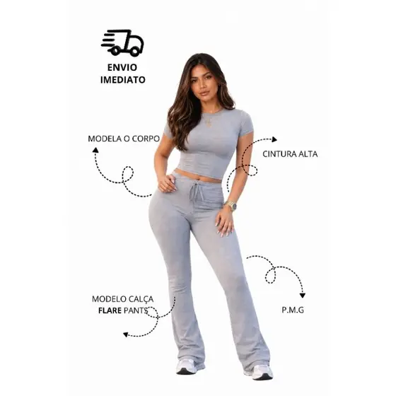 CALÇA FLARE PANTS CONFORTÁVEL MODA GRINGA BLOQUERINHA TENDÊNCIA INVERNO 2026