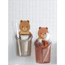 1 peça Suporte de armazenamento decoração de urso Cor aleatória Montado na parede