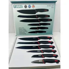 Jogo De Faca Ultra Corte Suporte 6Pçs Linha Premium em Aço inox