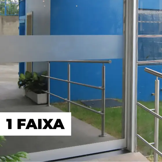 Faixa Decorativa e Segurança em Adesivo Jateado liso Portas De Vidro 100x10 cm