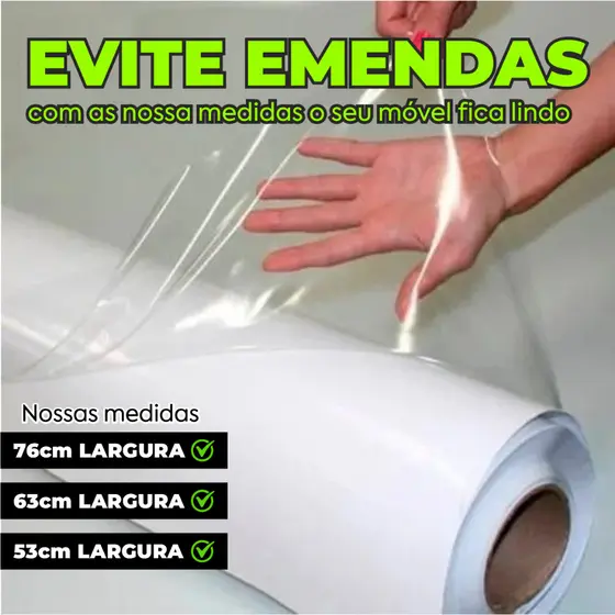 Adesivo vinil Transparente larguras 76,63 e 53 cm Para Proteção Envelopamento Moveis Armário Paredes