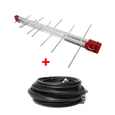 Antena Digital para TV com cabo coaxial e conectores pronta