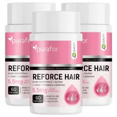 3 REFORCE HAIR 60CAPS - PURAFOR QUALITY