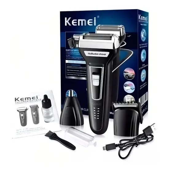 Maquina Barbear Shaver Kemei 3 Em 1 KM-6558