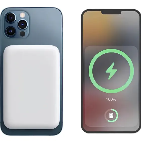 Carregador Portátil Indução para iPhone/Android Sem fio Bateria Carga 5000mAH