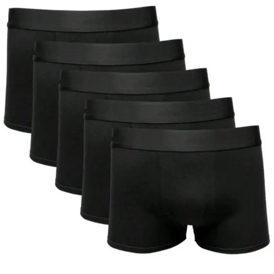 Kit com 10 Cuecas Boxer Adulto Microfibra Preta Premium.