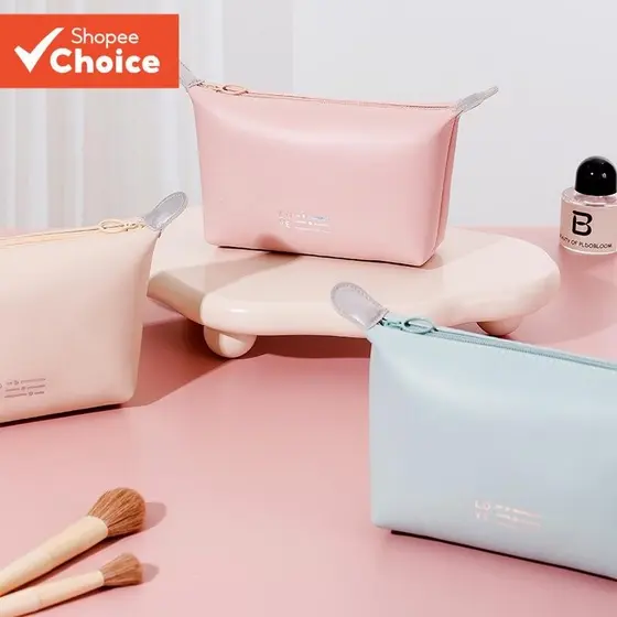 Grande Capacidade Do Saco Da Composição Cor Sólida , Bolsa Portátil Organizador Caso Cosmético Curso