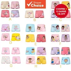 Cuecas Boxer De Algodão Para Crianças Meninas Calcinha Respirável Dos Desenhos Animados 4 Pçs Shorts Macio Confortável R