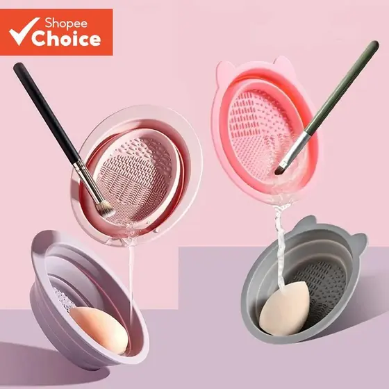Almofada De Limpeza De Pincel De Maquiagem Dobrável , Silicone Para Cosméticos , Acessórios , Lavagem Também l