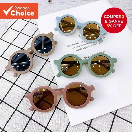 Óculos De Sol Redondos Vintage , Para Bebês , Meninos E Meninas , Proteção UV400 , Clássicos , Moda Crianças