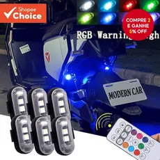 6 Pçs Sem Fio USB Recarregável Controle Remoto LED Anti-Colisão Luz De Advertência De Segurança Para Motocicleta Strobe