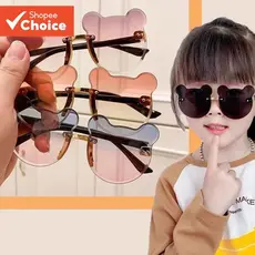 Óculos De Sol Infantis Elegantes E Sem Moldura Para Meninas – Tema De Urso Conjunto Divertidos Da Moda Crianças