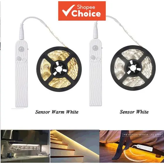 2835 PIR Motion Sensor Led Luz Do Armário 3 M 5V Bateria Fita Sob Cama Decoração Do Lâmpada