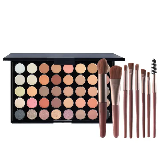 Paleta De Sombras Profissional De 40 Cores , Maquiagem Fosca Brilhante , Pó Colorido Altamente Pigmentado , Ametista Esf