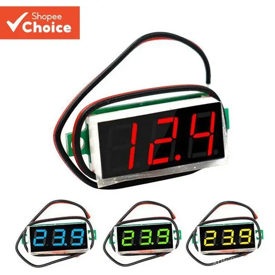 Um Conjunto De Voltímetro Digital , 0.28 Polegada Display LED DC 3.5V-30V Testador De Tensão Para Bateria E Eletrônica D