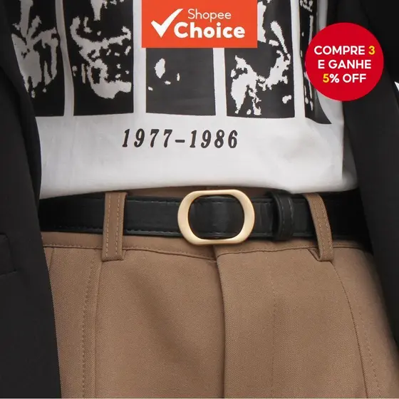 Feminino Novo Sem Furo Fivela De Ouro Ajustável Magro Cinto Na Moda Chique Para Jeans