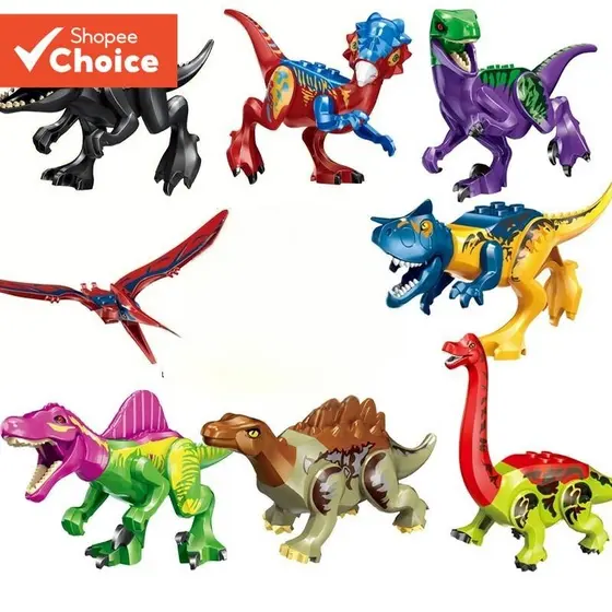 Conjunto De Blocos De Construção Dino Para Crianças STEM Aprendendo Brinquedo Criativa Presentes De Aniversário