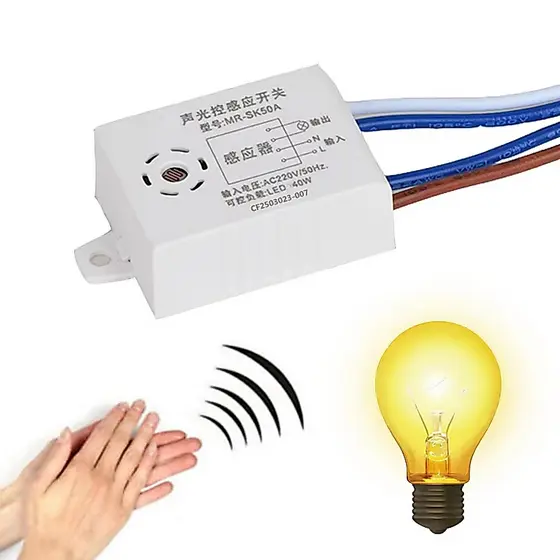 220V Sensor Interruptor De Luz Inteligente On Off Detector Som Voz Smart Auto Home Control Corredor Armazém