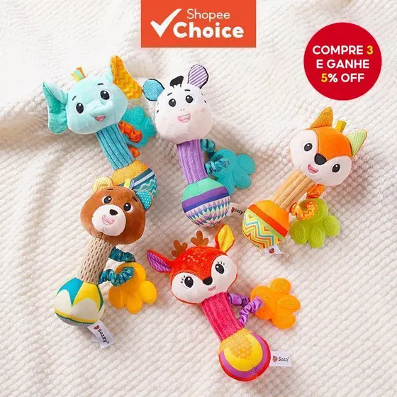 Mordedores Sozzy , Bastões De Mão Para Pequenos Animais , Brinquedos Com Chocalho De Bebê (Cor Aleatória Do Pingente)