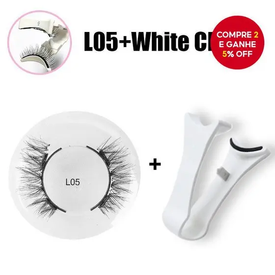 Conjunto de Cílios Magnéticos Reutilizáveis 3d com Pinças e Clips para Comprimento e Volume