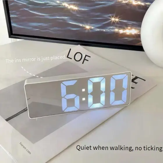 Despertador Digital LED Controle De Som Tela Grande Com Calendário De Temperatura Relógio De Mesa Luminoso