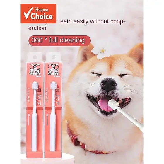 360 ° Escova De Dentes Para Cães , Cabeça Pequena , Cerdas Macias , Cuidados Bucais , Remoção De Tártaro , Pequenos , Fe