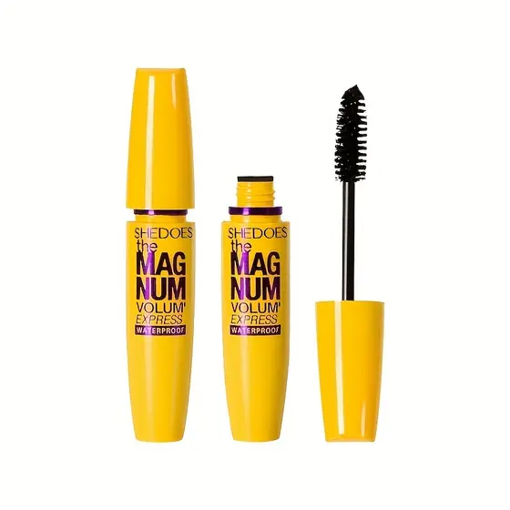 Rímel À Prova D'água De Longa Volume E Curvatura De Vison Cílios Postiços-Amarelo Natural Duradouro Não Desbotado