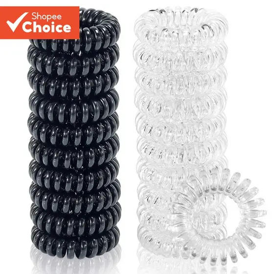 20pcs Laços De Cabelo Em Espiral Sem Faixas Bobina De Vinco Para Cabelos Grossos
