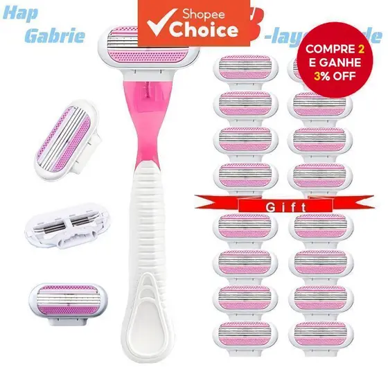 Navalha De Barbear Portátil Feminina – Compatível Com Lâminas Gillette Venus | Barbeador Manual Liso Para Pernas