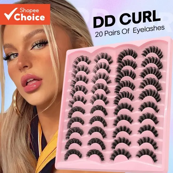 GROINNEYA 3D Mink Russo Strip Cílios 20 Pares Natural Dramático Extensão De Postiços Atacado
