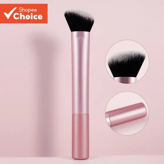 Um Pincel De Contorno Grande Rosa Angular Sombra Rosto Facial Silhueta Maquiagem
