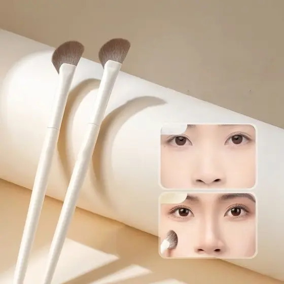 Escova Profissional De Contorno De Nariz Semi-Ventilador Com Ponta Angular Para Destaque E Modificação De Detalhes