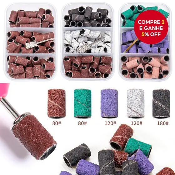 75Pcs/Box 80# 120 180 Círculo Lixa de Grão para Brocas Pregos Rotativas Ferramentas Acessórias Manicure Polimento