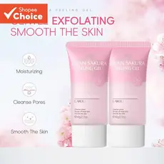 LAIKOU Japão Sakura Esfoliante Facial Remover Pele Morta Limpeza Cravos Pele Suave 60g flores de cerejeira