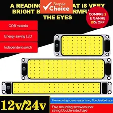 Luz De Tira Interior Do Carro 108LED 12-24V-Lâmpada De Leitura De Teto Com Interruptor Para Van , Caminhão , Campista ,