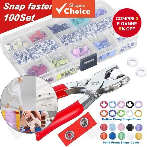 Kit De Prendedor De Pressão 400PCS-Ferramenta E Alicate De Metal Para Projetos De Artesanato Costura DIY
